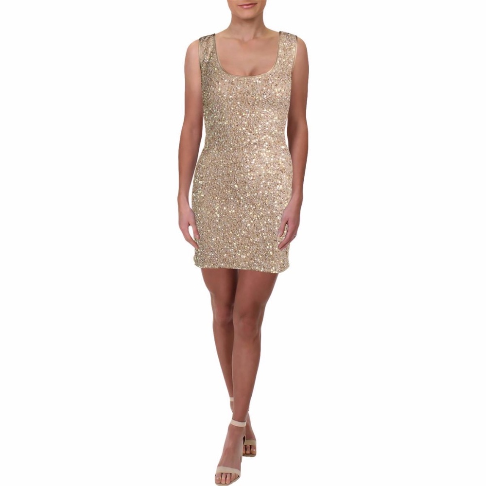 MARIA BIANCA NERO Silk Sequined Cocktail Dress